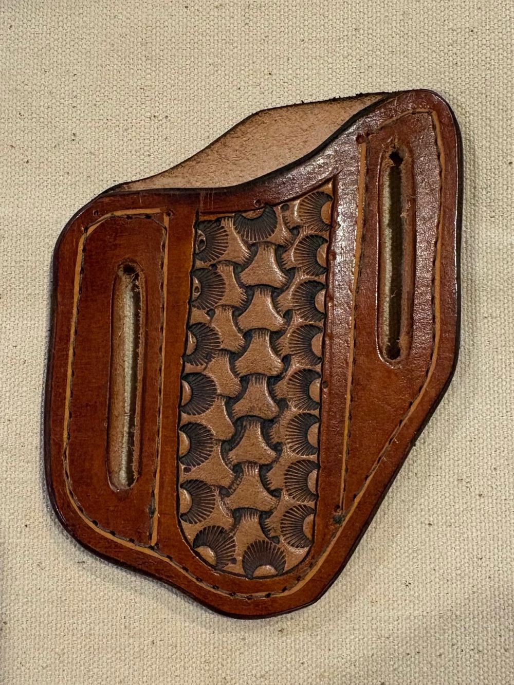 Handcrafted Tooled Leather Belt Slide Holster